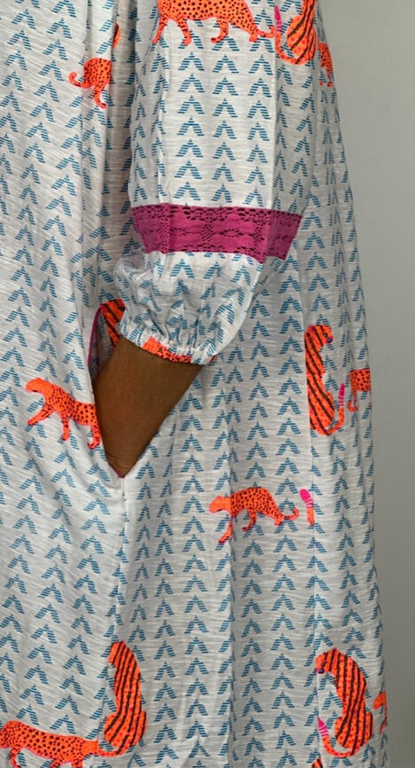 PLACE DU SOLEIL orange tiger dress – Bild 4