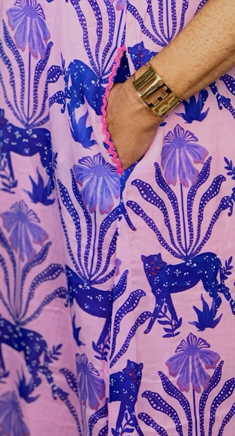 PLACE DU SOLEIL dress animal rosa blue – Bild 3