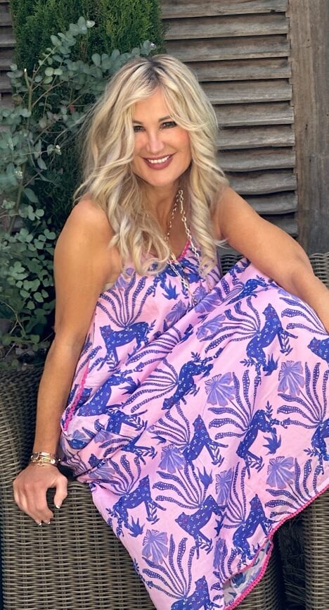 PLACE DU SOLEIL dress animal rosa blue – Bild 5