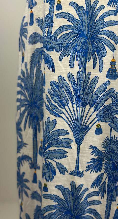 PLACE DU SOLEIL long dress blue palm – Bild 3