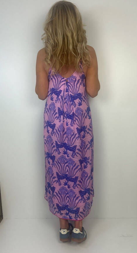 PLACE DU SOLEIL dress animal rosa blue – Bild 4