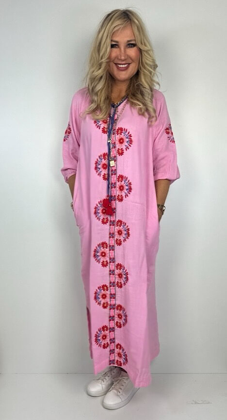 PLACE DU SOLEIL long dress rosa flower – Bild 3