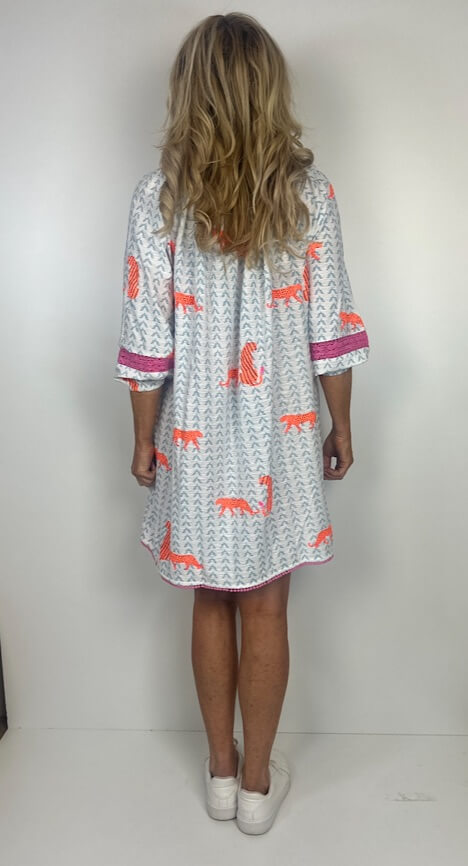 PLACE DU SOLEIL orange tiger dress – Bild 5