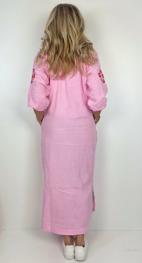 PLACE DU SOLEIL long dress rosa flower – Bild 5