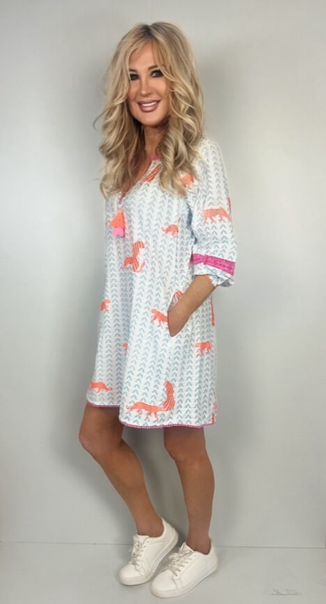 PLACE DU SOLEIL orange tiger dress – Bild 3