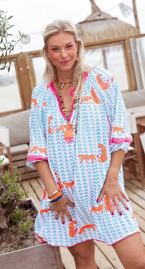 PLACE DU SOLEIL orange tiger dress – Bild 2