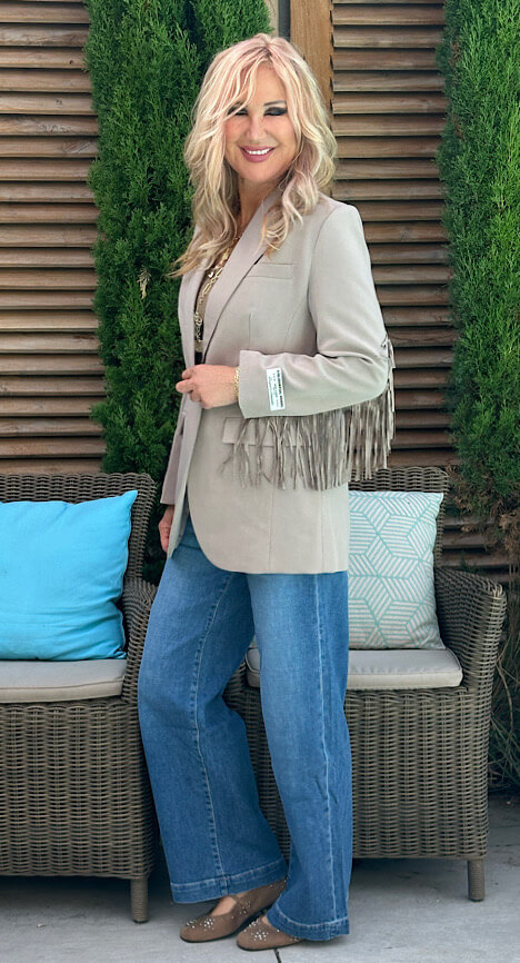 COLOURFUL REBEL Blazer JESRA Fransen beige