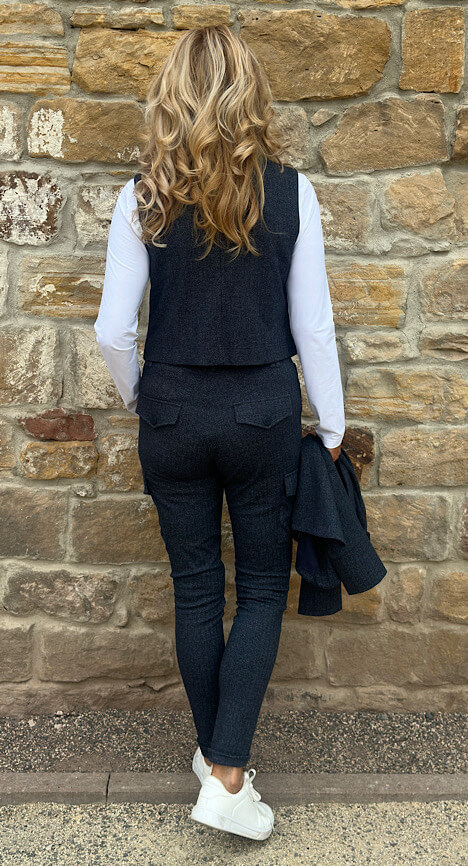 TQ AMSTERDAM Cargo KARIN herringbone navy – Bild 3
